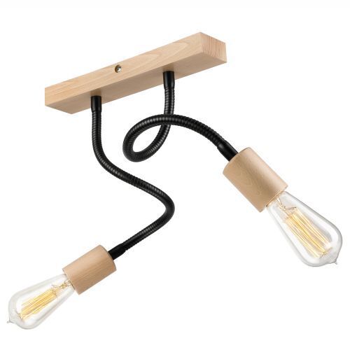 Plafonnier KASSIDY Noir Bois Moderne flexible