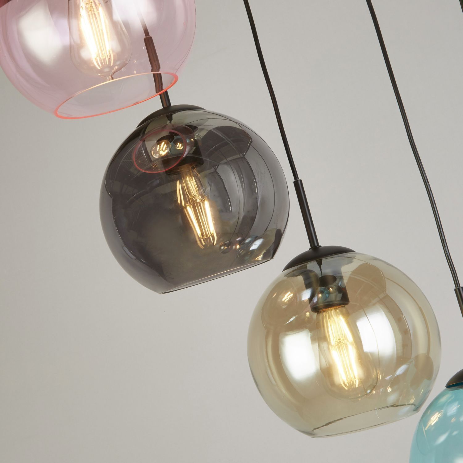Lampe à suspendre Coloré Ø 54 cm H : max. 2 m réglable verre
