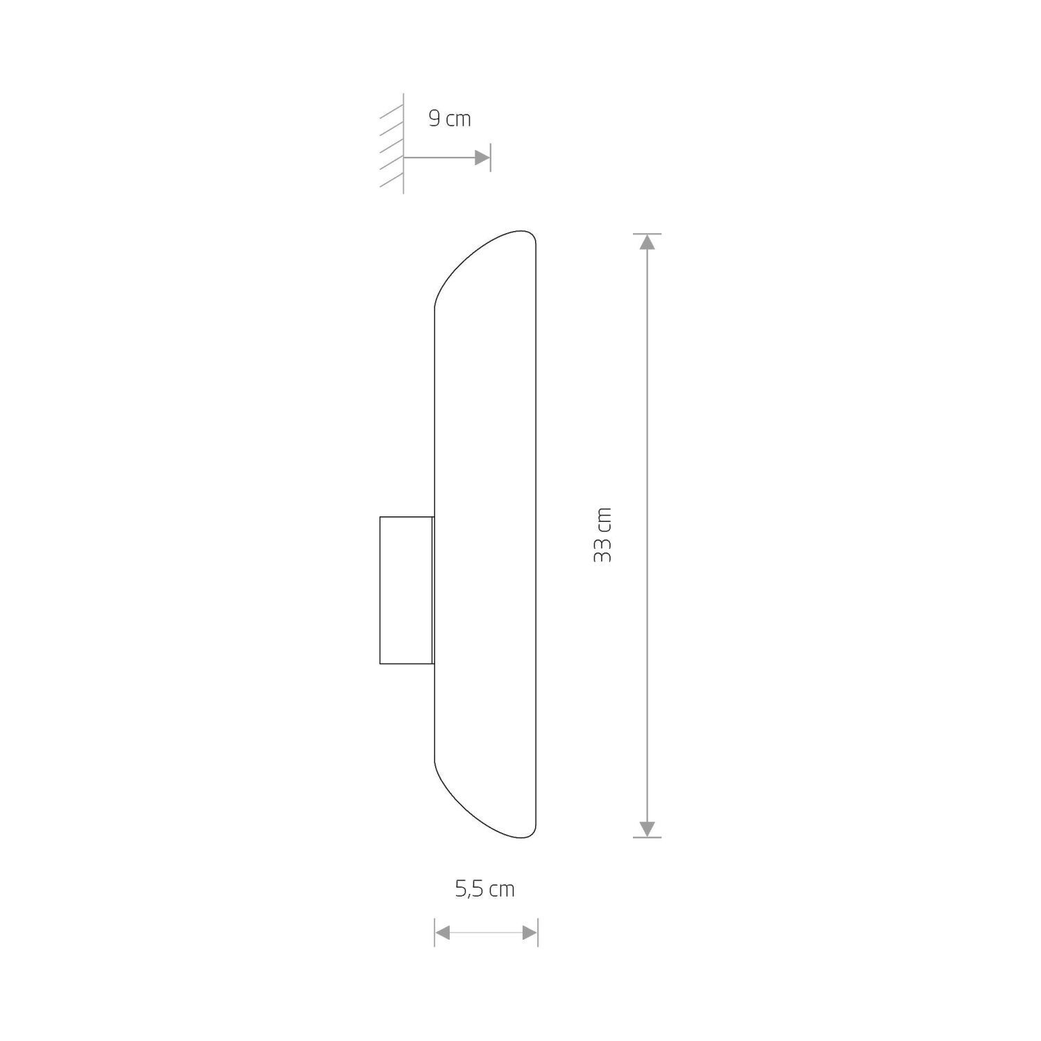 Elegante Wandleuchte Weiß H:33cm schmal 2x GU10 Wandleuchte, Wandlampe, Wandleuchten, gekrümmter Schirm, Abmessungen 33 cm