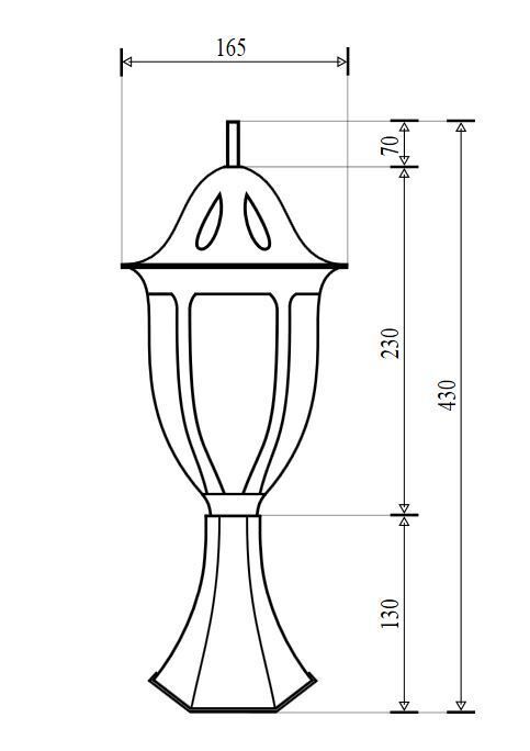 Lampe de socle extérieure Rustique en or 43 cm IP43