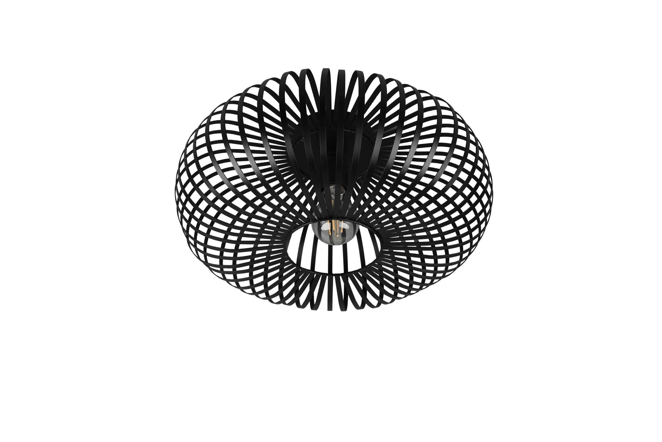 Lampe de plafonnier industrielle métal noir E27 Ø40 cm rond