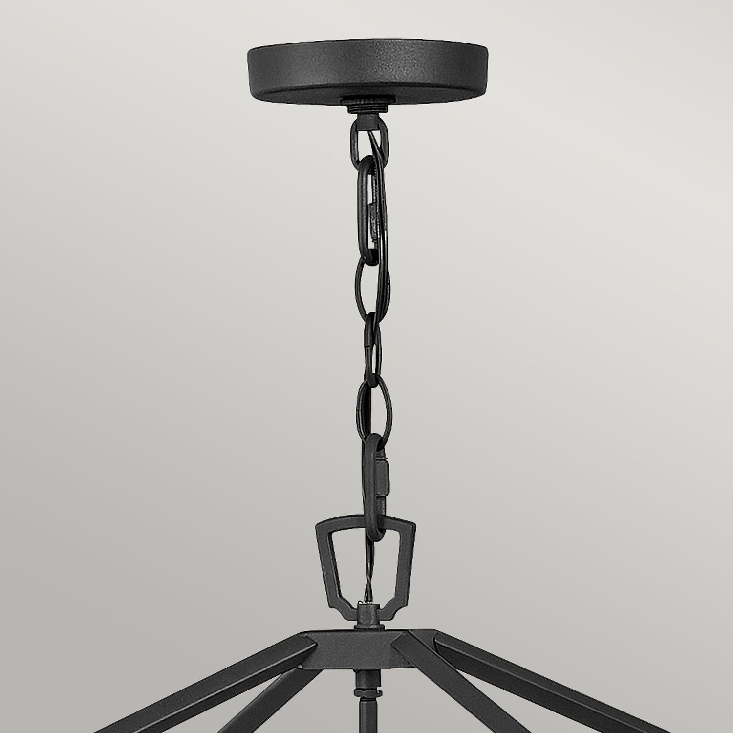 Suspension extérieure aluminium verre E14 IP44 noir vintage
