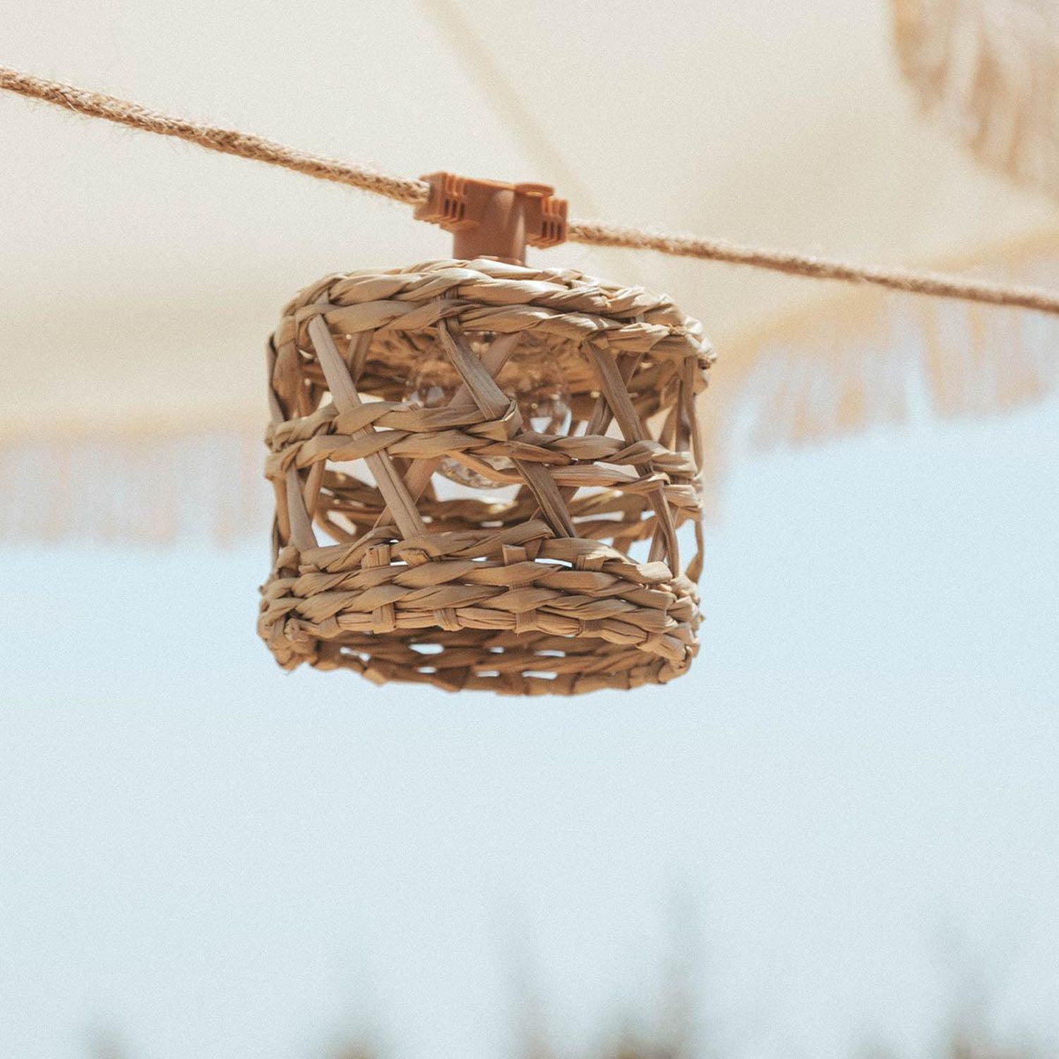 Guirlande lumineuse LED solaire 5 m IP44 jute herbe de mer 2700 K Outdoor Kunst, Kunsthandwerk