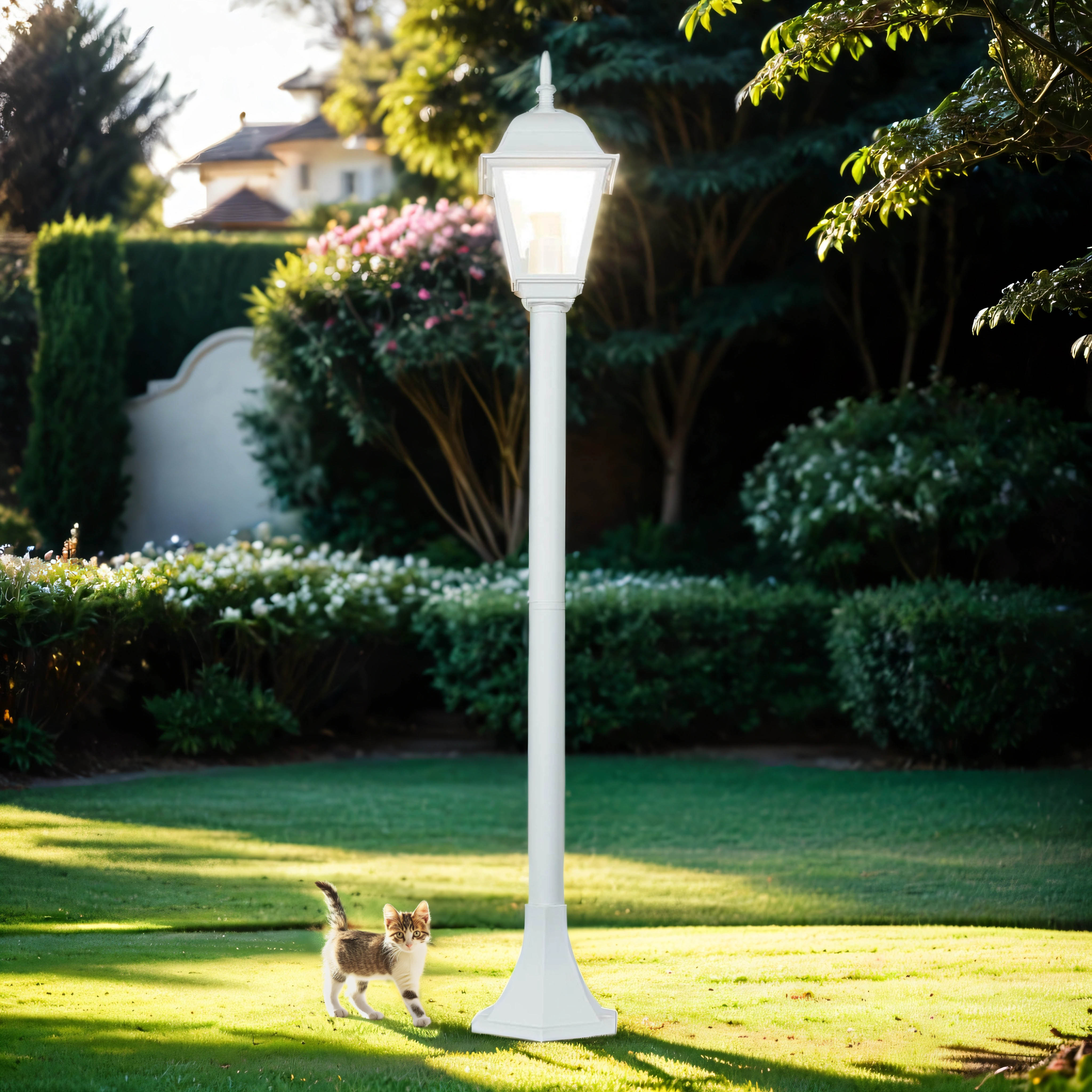 Lampe de chemin rustique Tirol en blanc