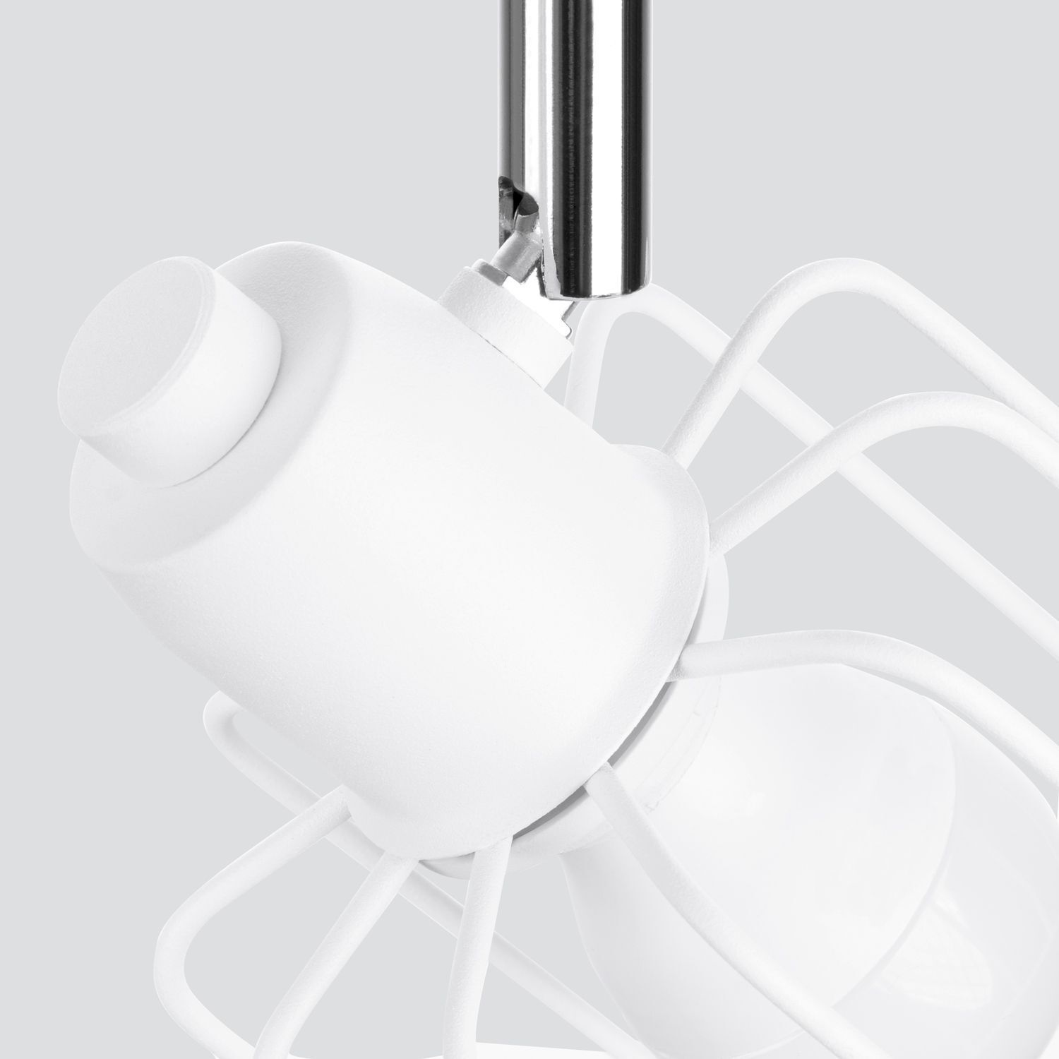 Plafonnier blanc métal 2 flammes L : 27 cm Rétro