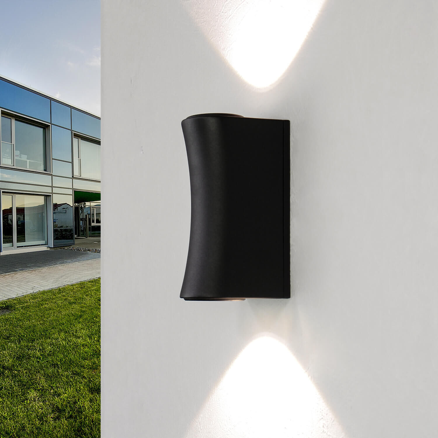 Applique murale LED AALBORG extérieur Up Down Design noir