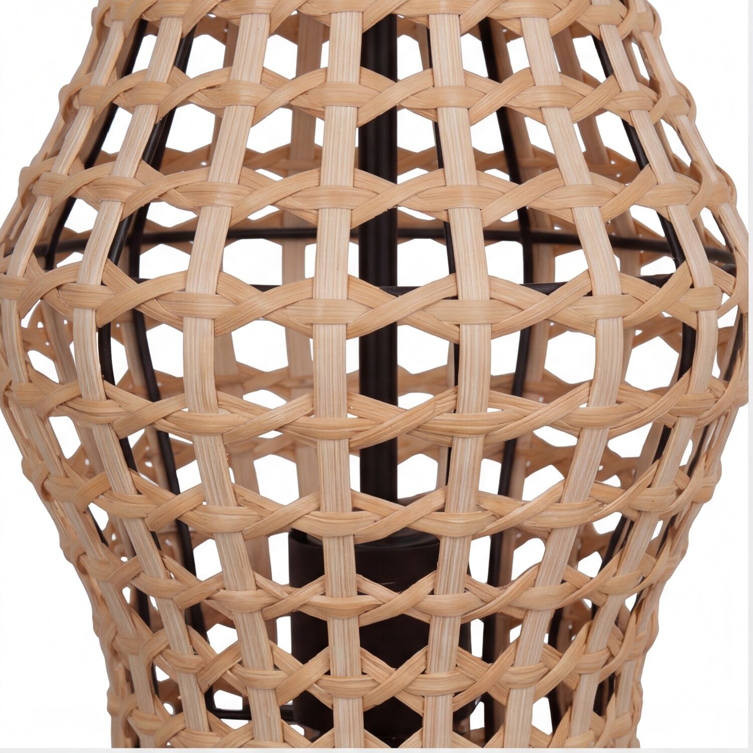 Stehlampe Rattan Natur 111 cm 4-flmg E27 Skandinavisch korb, geflochten, lampe, schilf, tischlampe