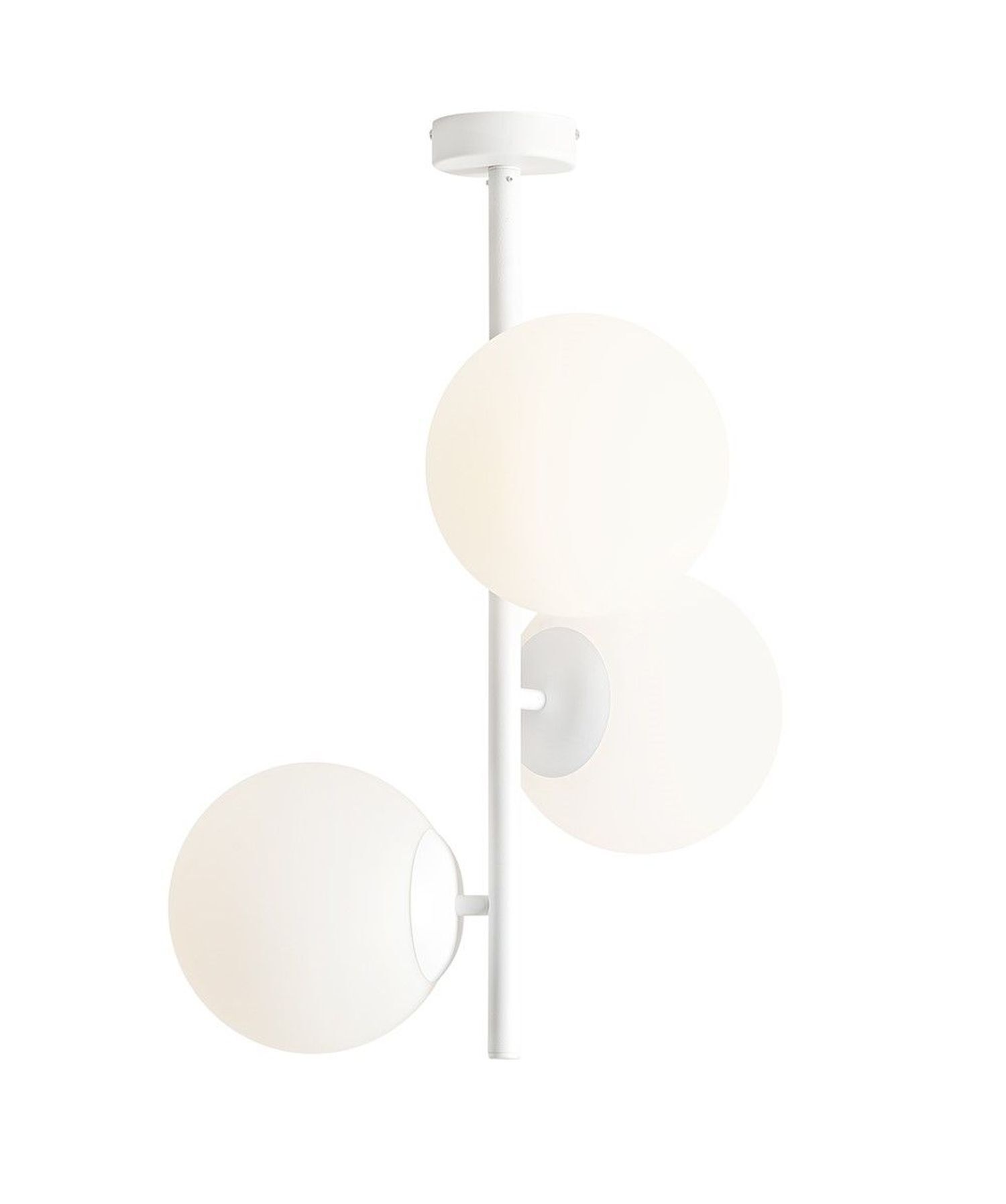 Plafonnier blanc boules de verre 3 flammes E27 confortable