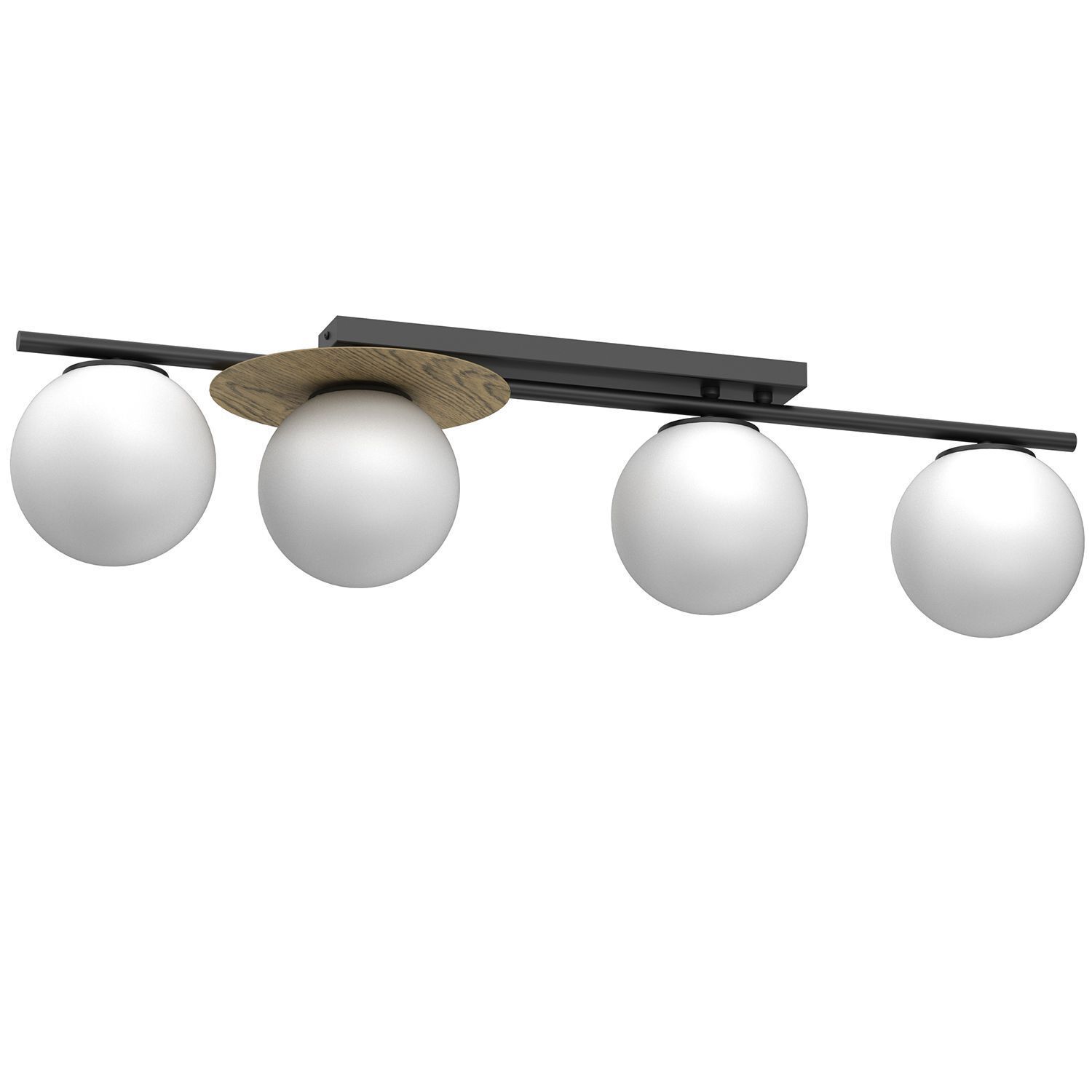 Plafonnier moderne verre métal L:89 cm E27 confortable