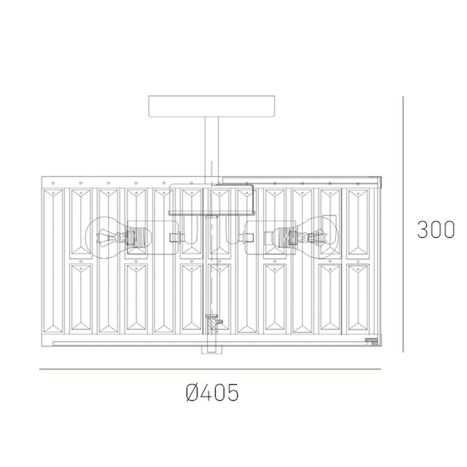 Deckenleuchte Kristall Metall D: 40,5 cm rund 3x E27 Geländer