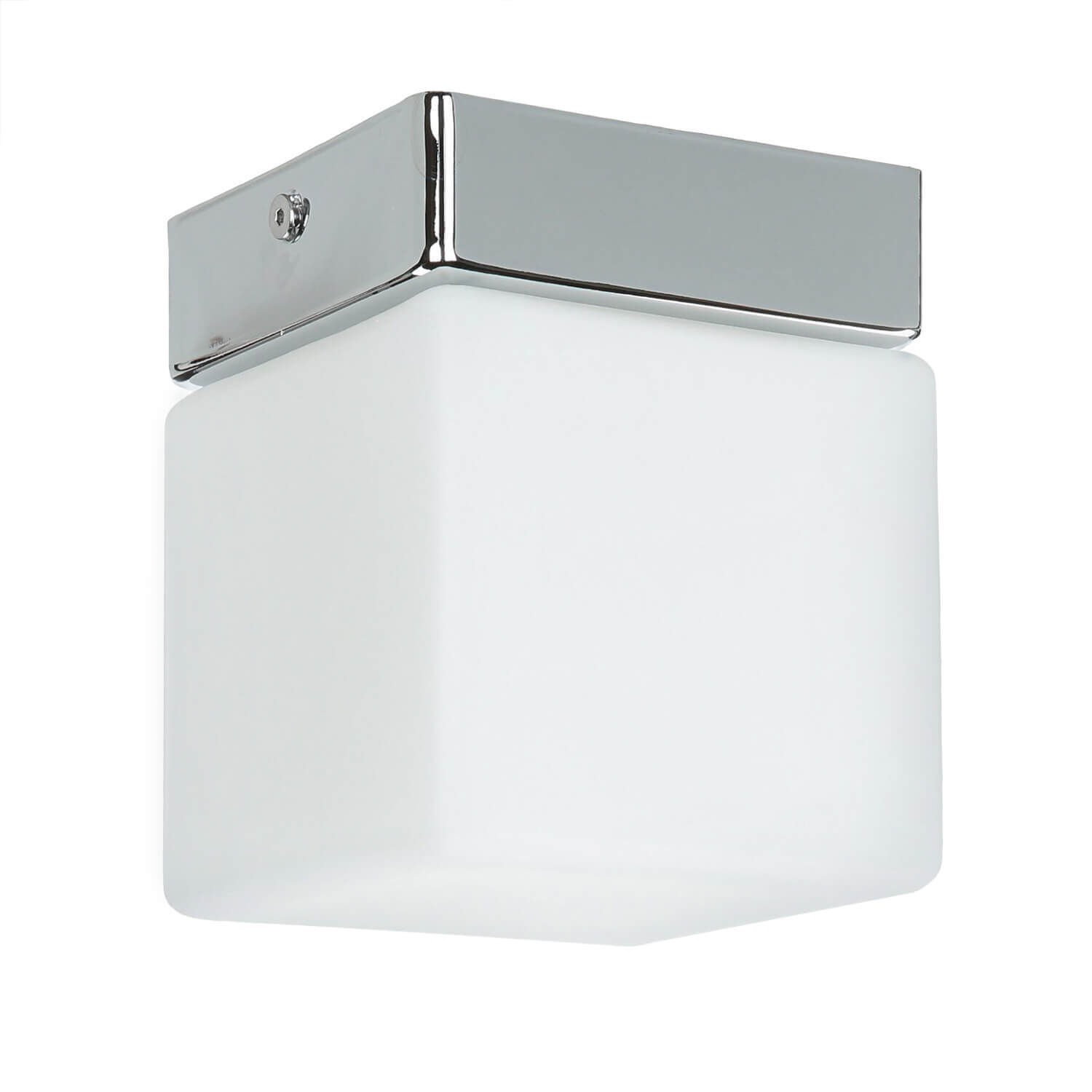 Plafonnier Chrome Blanc Verre