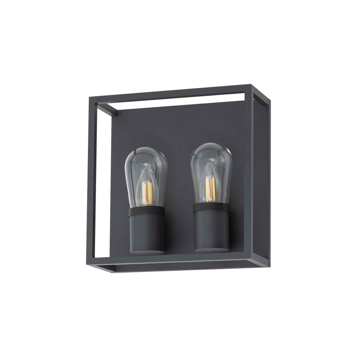 Applique extérieure 2 flammes IP54 graphite E14 verre aluminium