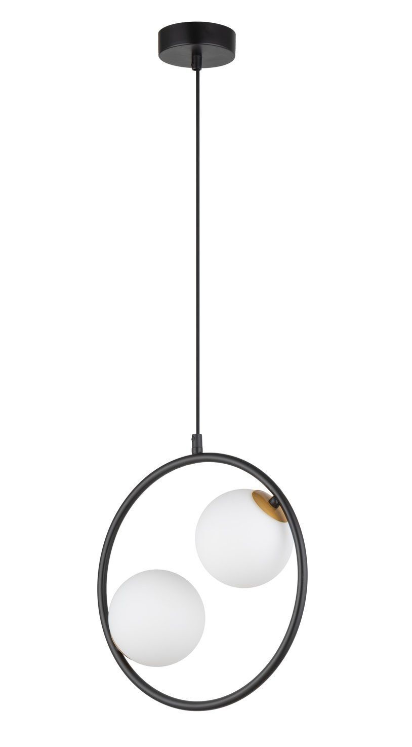 Lampe à suspendre noire Moderne Verre Boule Métal jusqu'à 0,9 cm