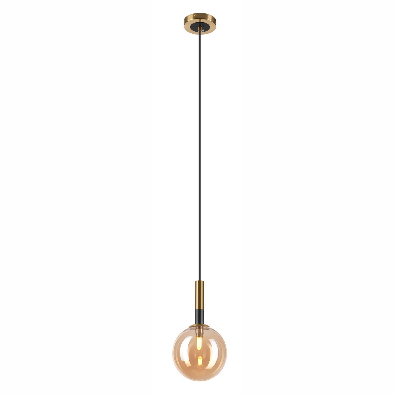 Lampe à suspendre sphère verre en métal doré G9 Ø15 cm rond