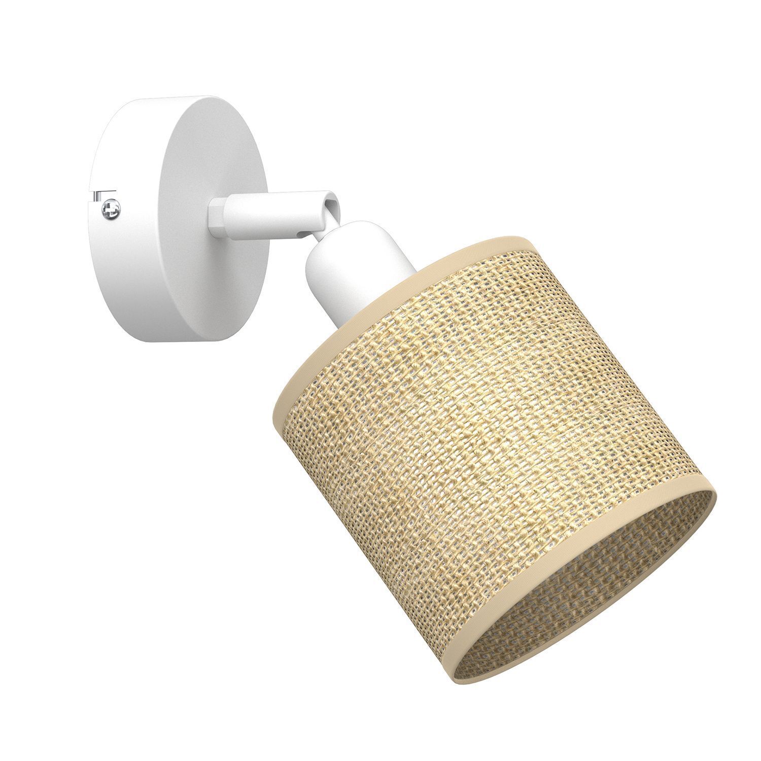 Applique réglable Jute Métal Blanc H:20 cm E27