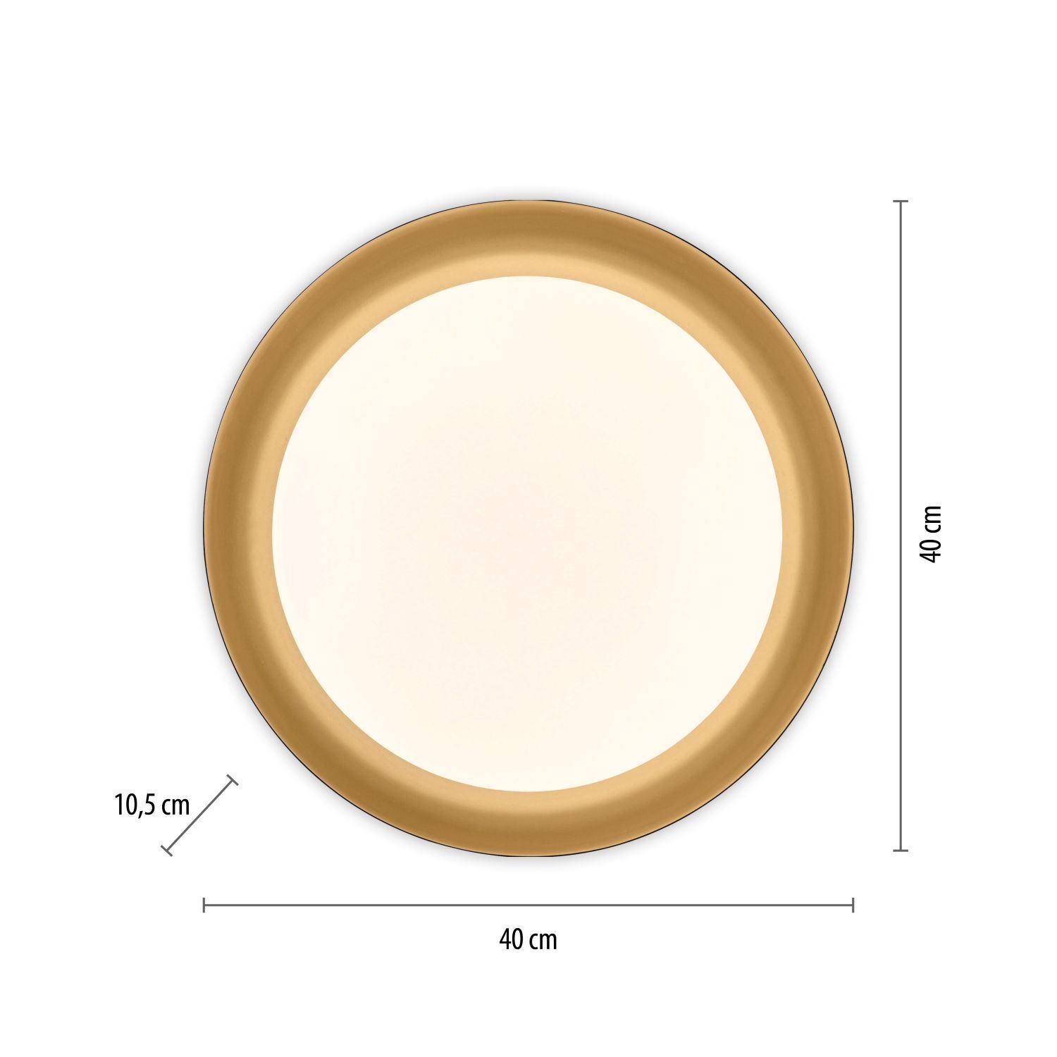 Lampe de plafonnier LED à intensité variable noir or Ø40 cm 2850 lm Oval, Teller, Kunst, Porzellan, Töpferei