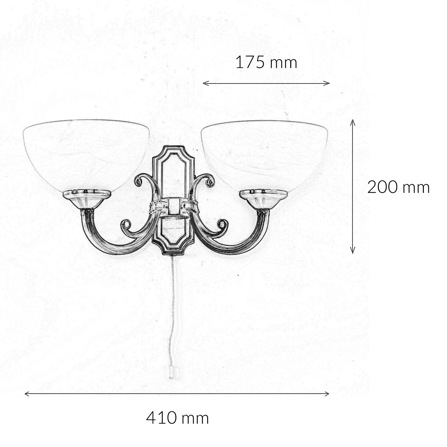 Applique murale décorée Verre Abat-jour en bronze ANNABELLA Leuchter, Lampe