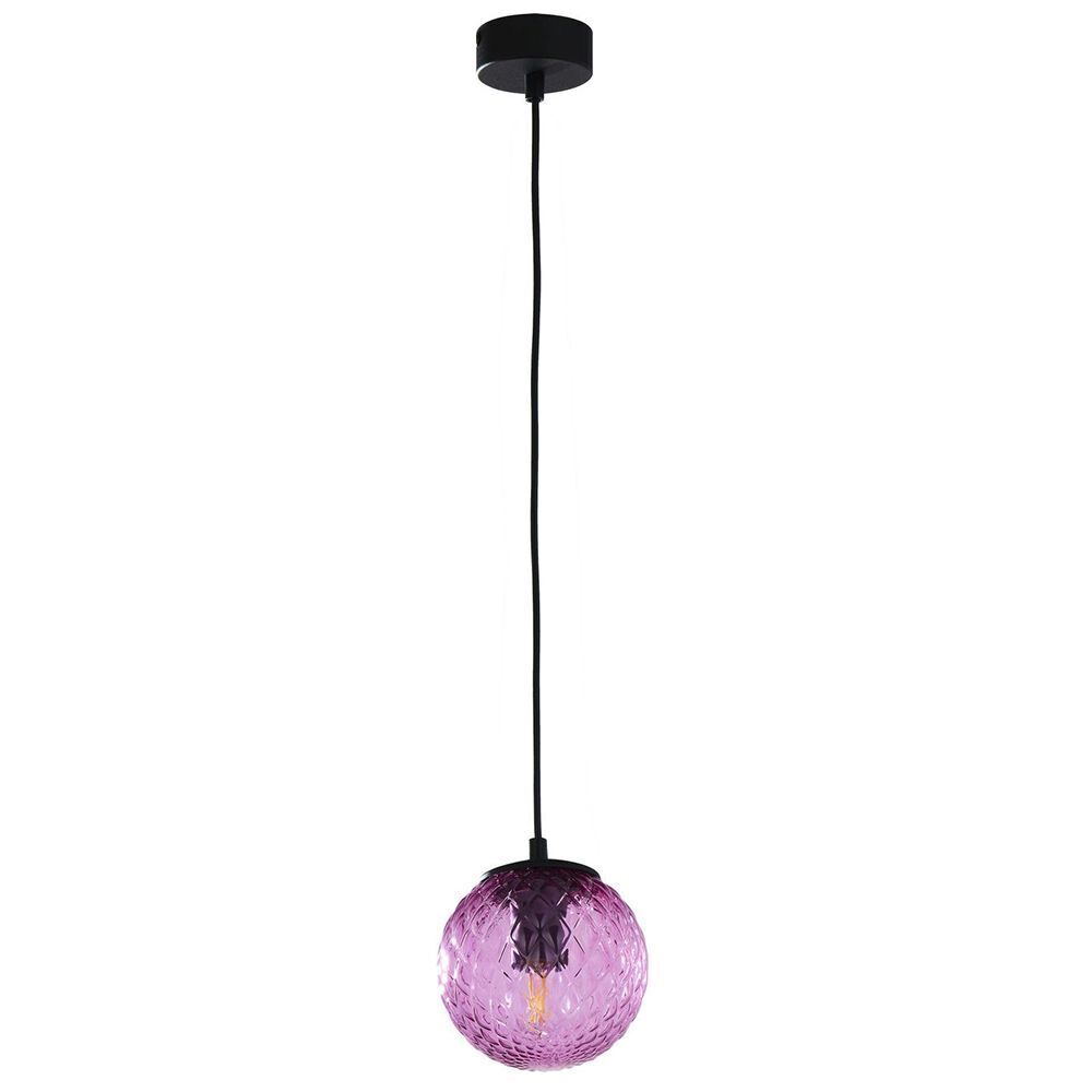 Lampe à suspendre Noir Rose Boule G9 Ø14 cm en verre