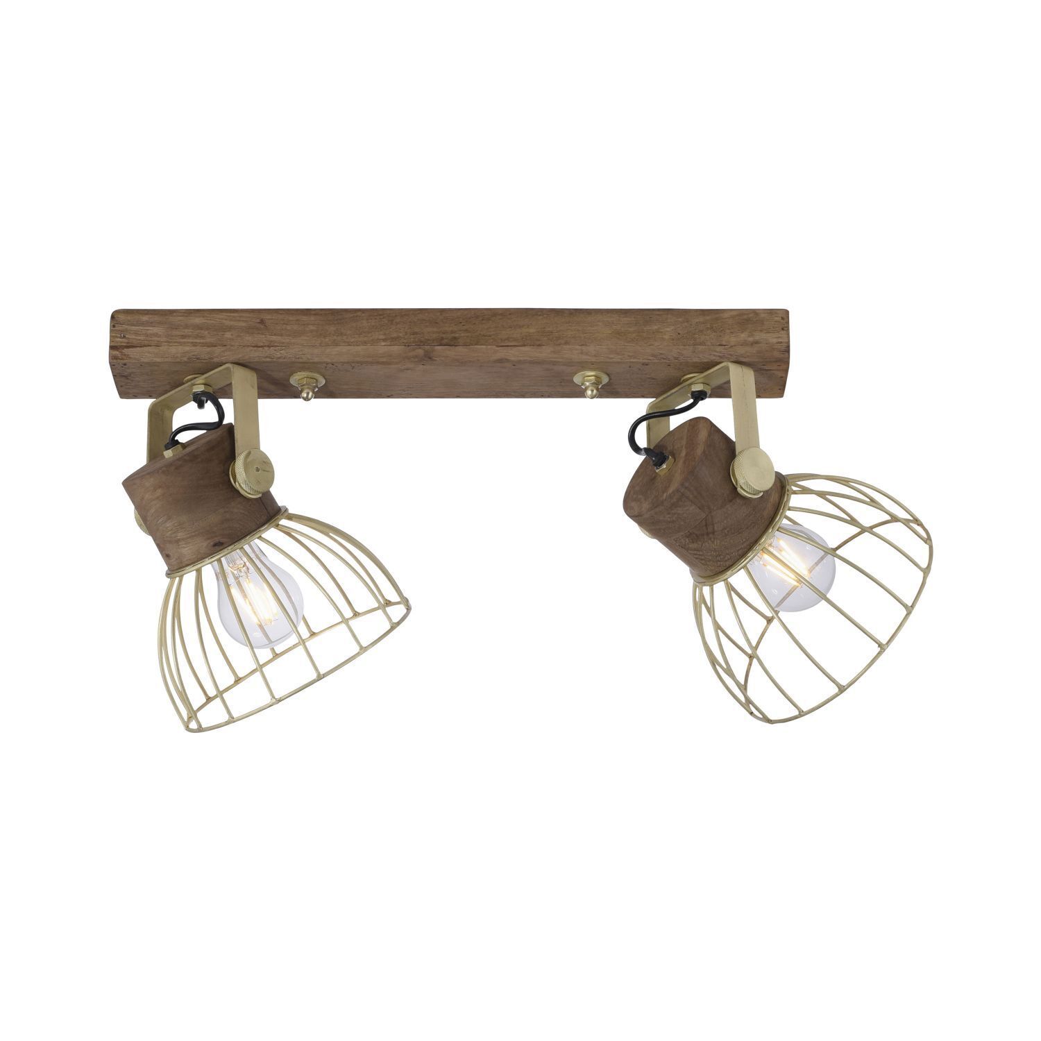 Spot mobile de plafond bois métal 64 cm E27 Vintage