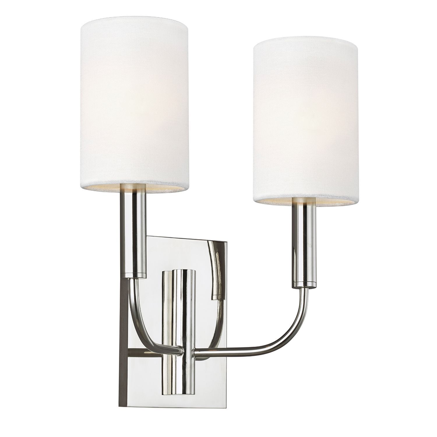 Applique chrome blanc 2x E14 en nickel blanc métal tissu