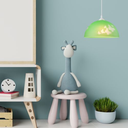 Lampe de chambre d'enfant verte ronde fille colorée
