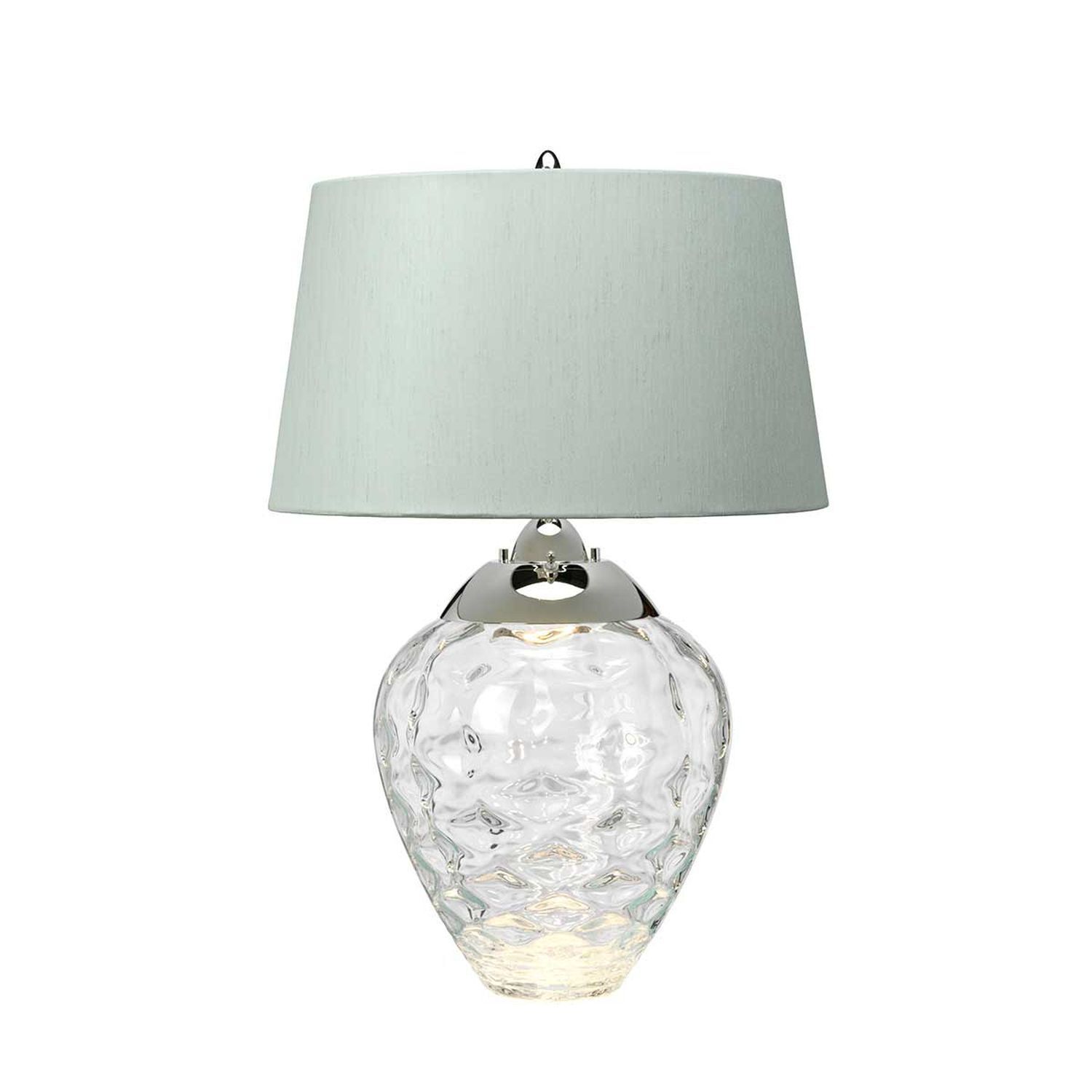 Lampe de table verre tissu 71,5 cm E27 pied éclairé LED GU10