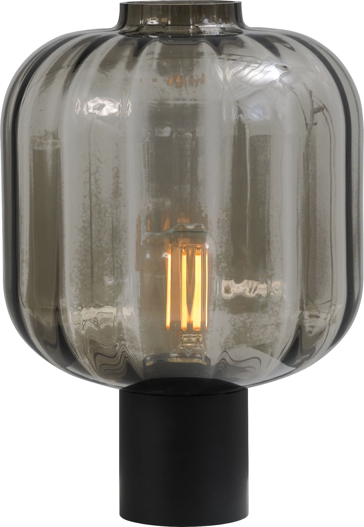 Lampe de table salon noir verre métal 41 cm ELYA