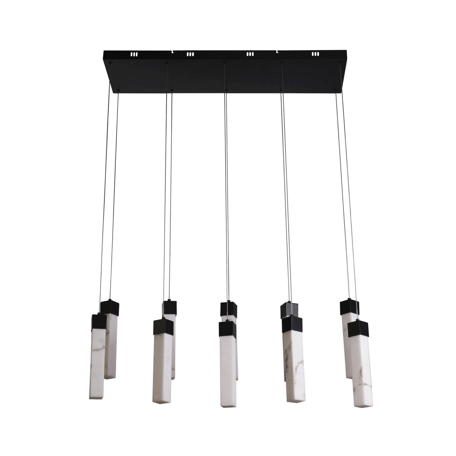 Suspension LED acier résine 1012 lm en marbre noir