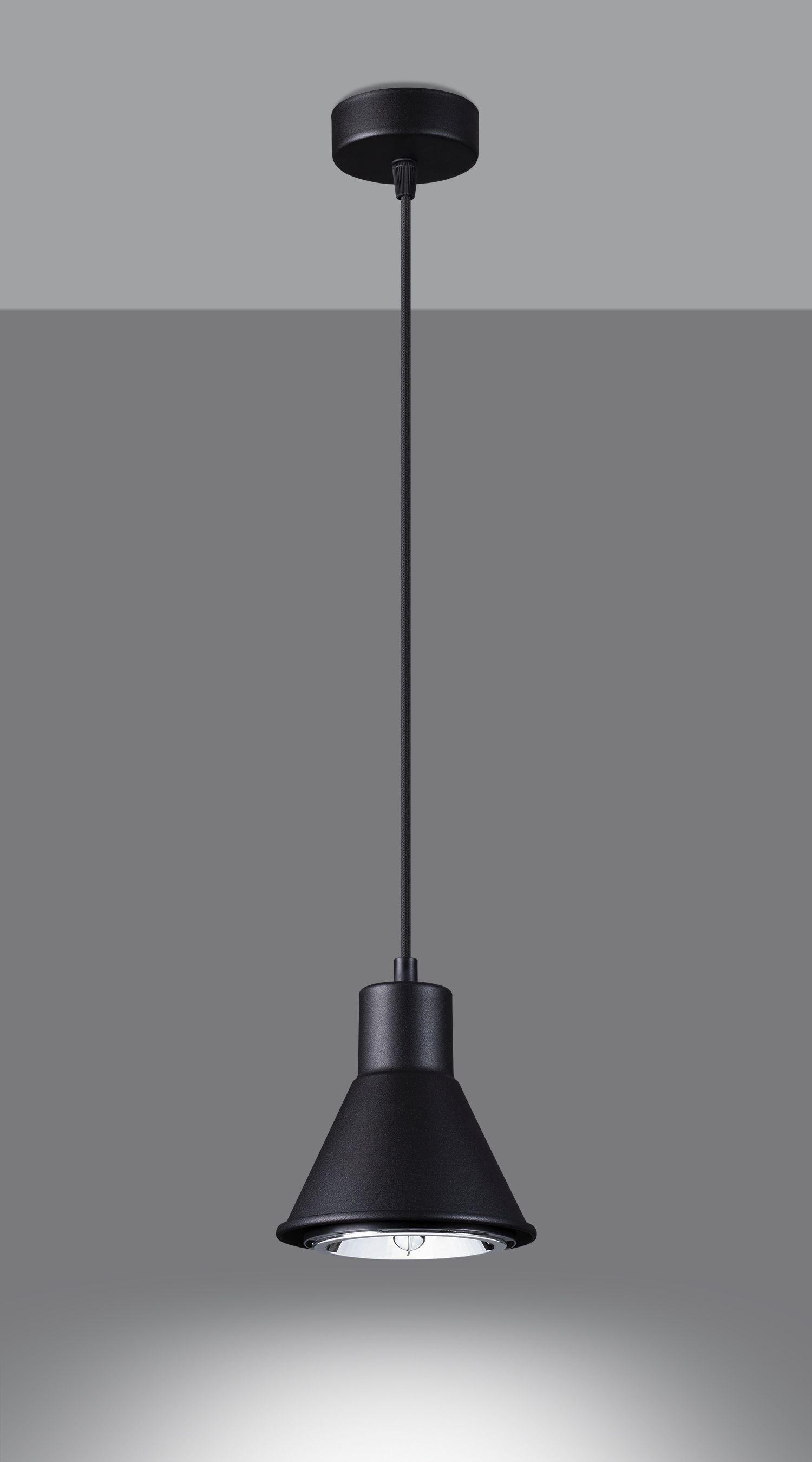 Lampe à suspendre Noir Métal Ø 14 cm simple ES111 Rétro