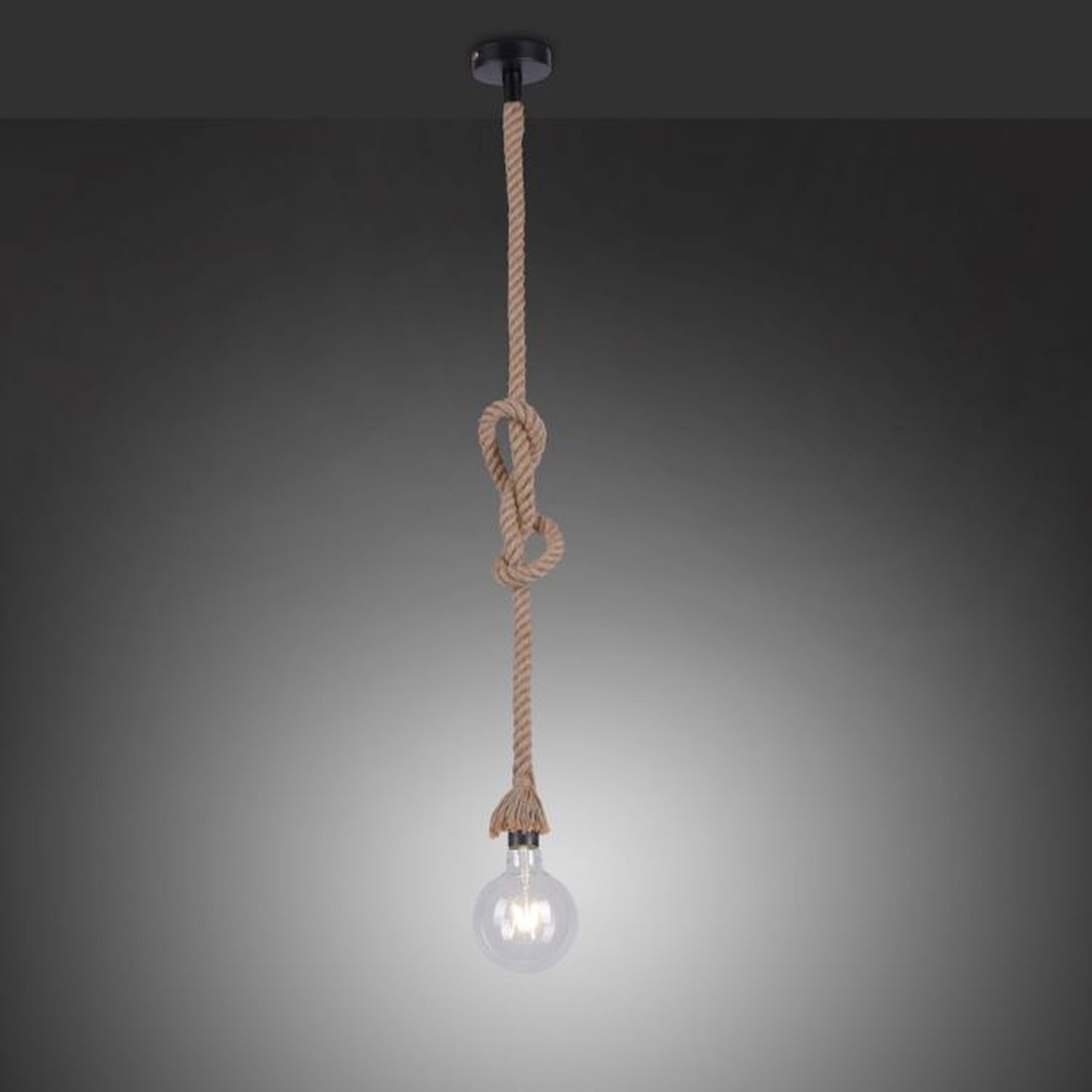 Suspension vintage E27 jusqu'à 15 W Ø10 cm rond corde tau
