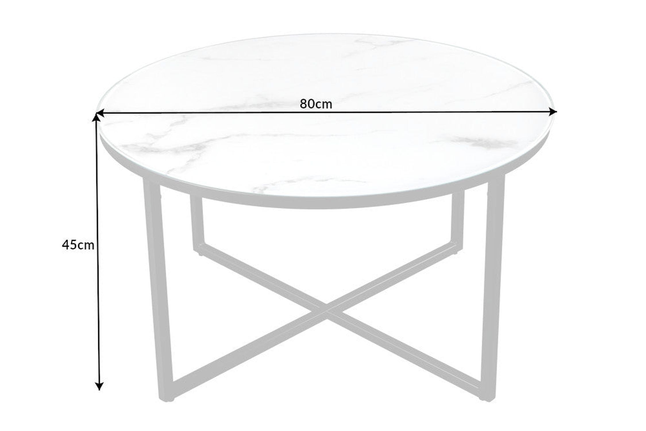 Table basse en verre trempé métal blanc noir 80x80 cm Kaffeetisch, Mobiliar, Tabelle, Esstisch
