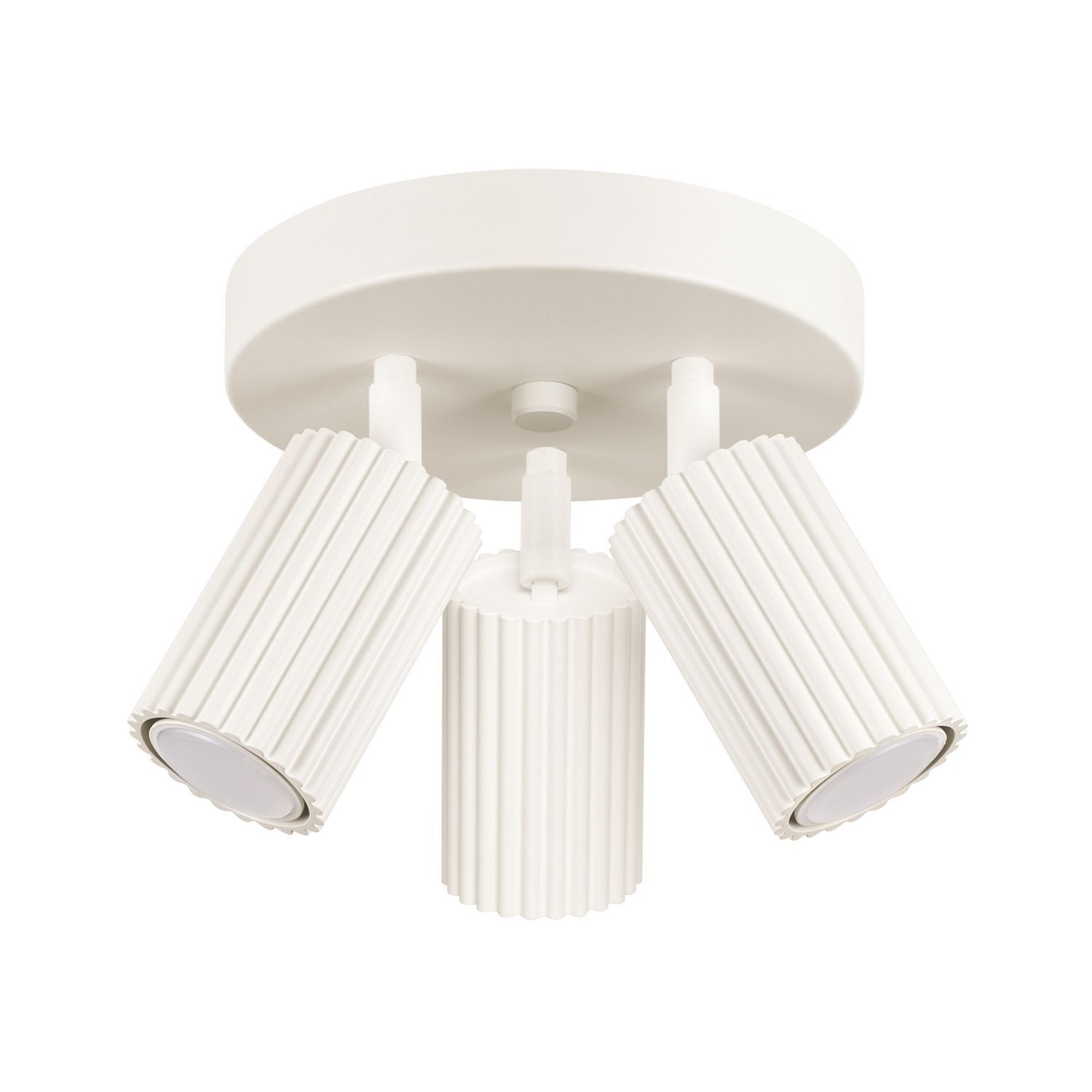 Lampe de plafonnier Moderne en crème Ø 19,5 cm orientable 3x GU10 Alu