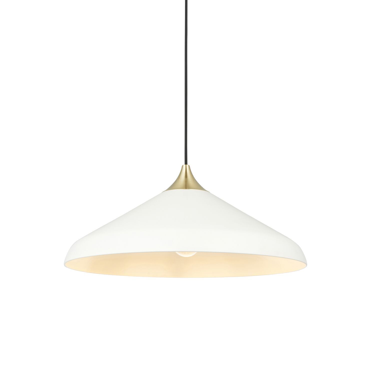 Suspension Blanc Laiton rond D : 50 cm Métal E27