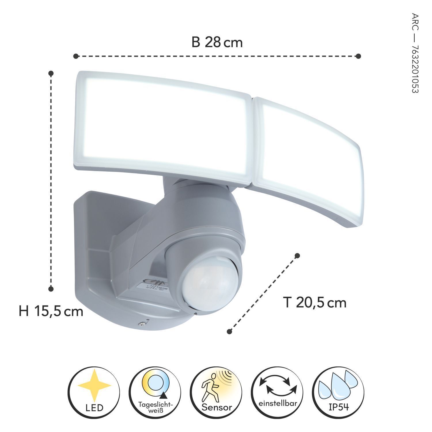 Applique LED avec capteur de mouvement 1200 lm IP54 flexible