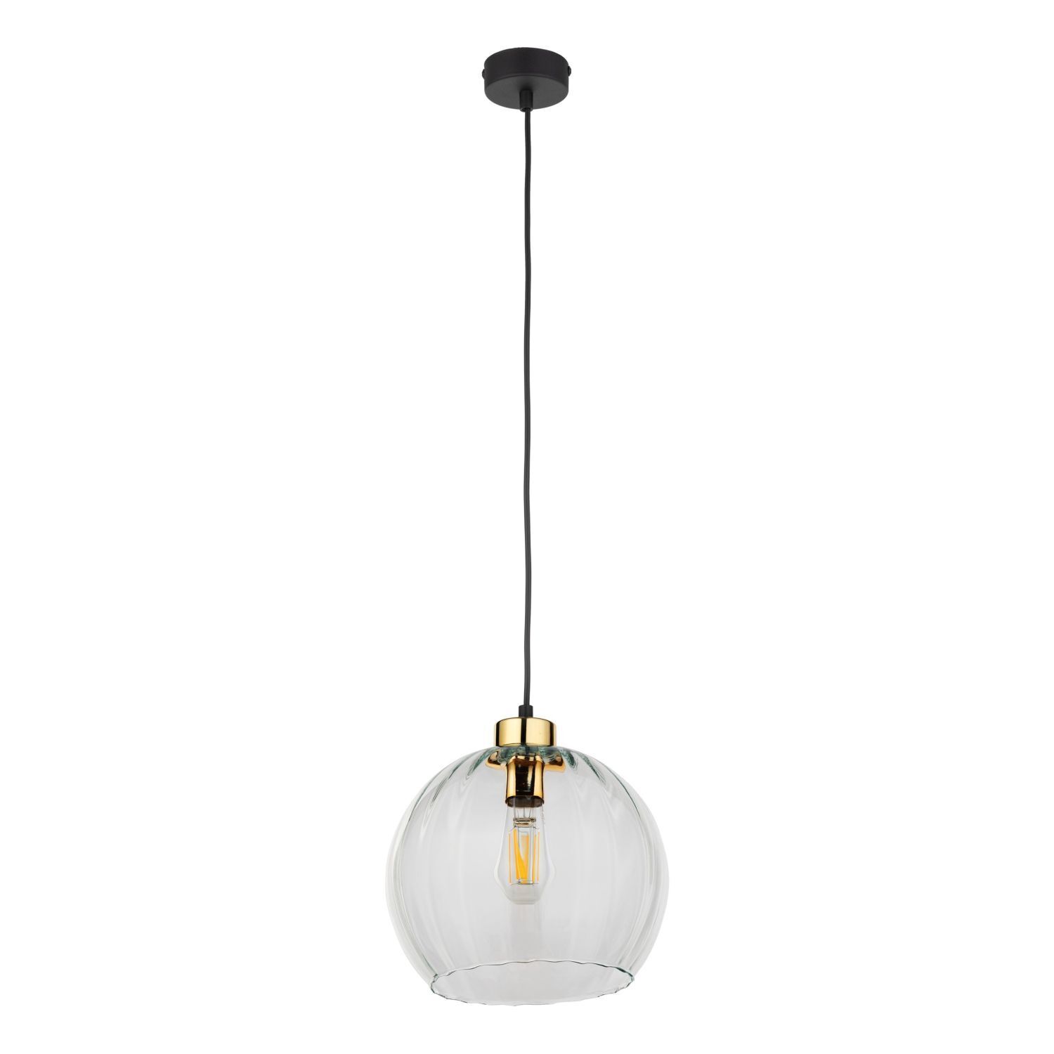 Suspension ronde en verre Ø 25 cm réglable en hauteur E27