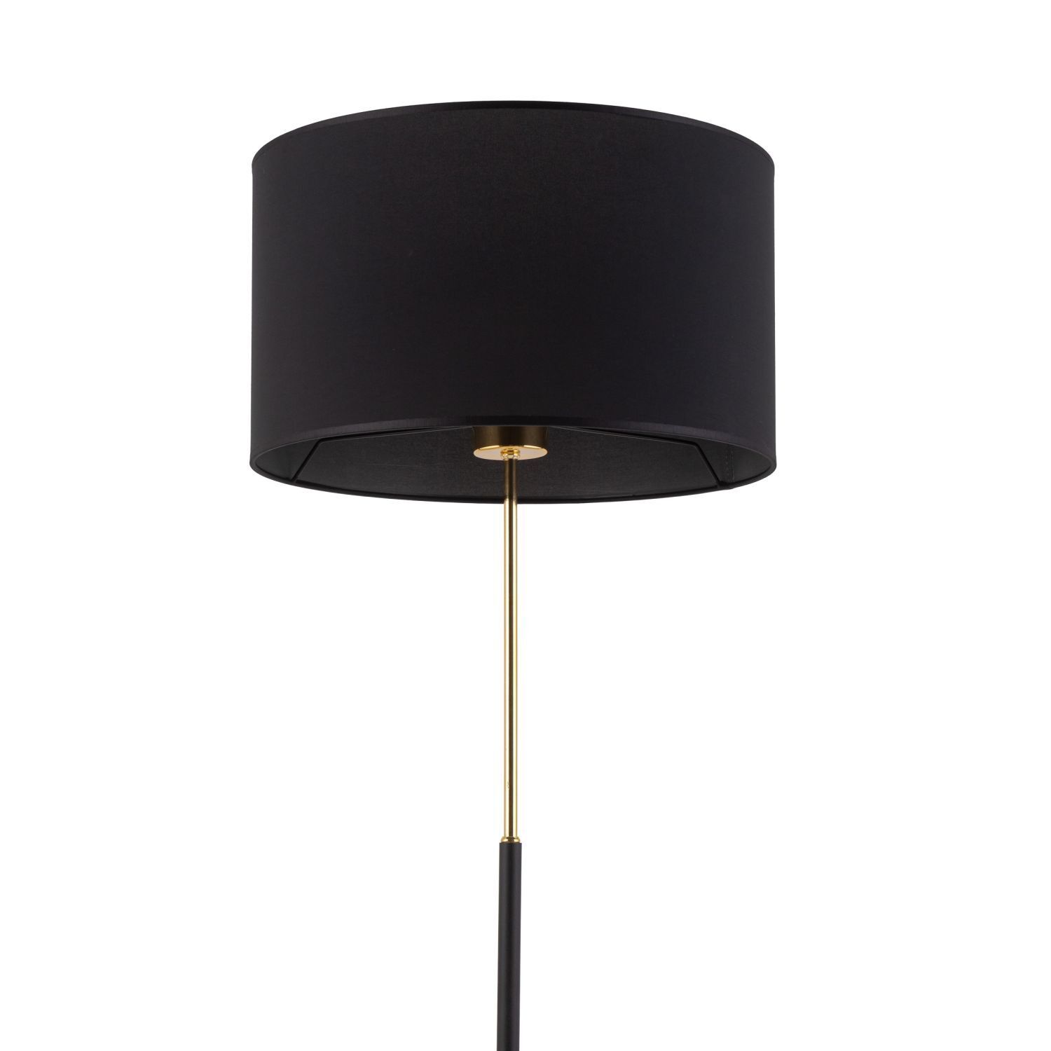 fußbodenlampe, schwarzer schirm, goldener stiel, verstellbare höhe?, modernes design
