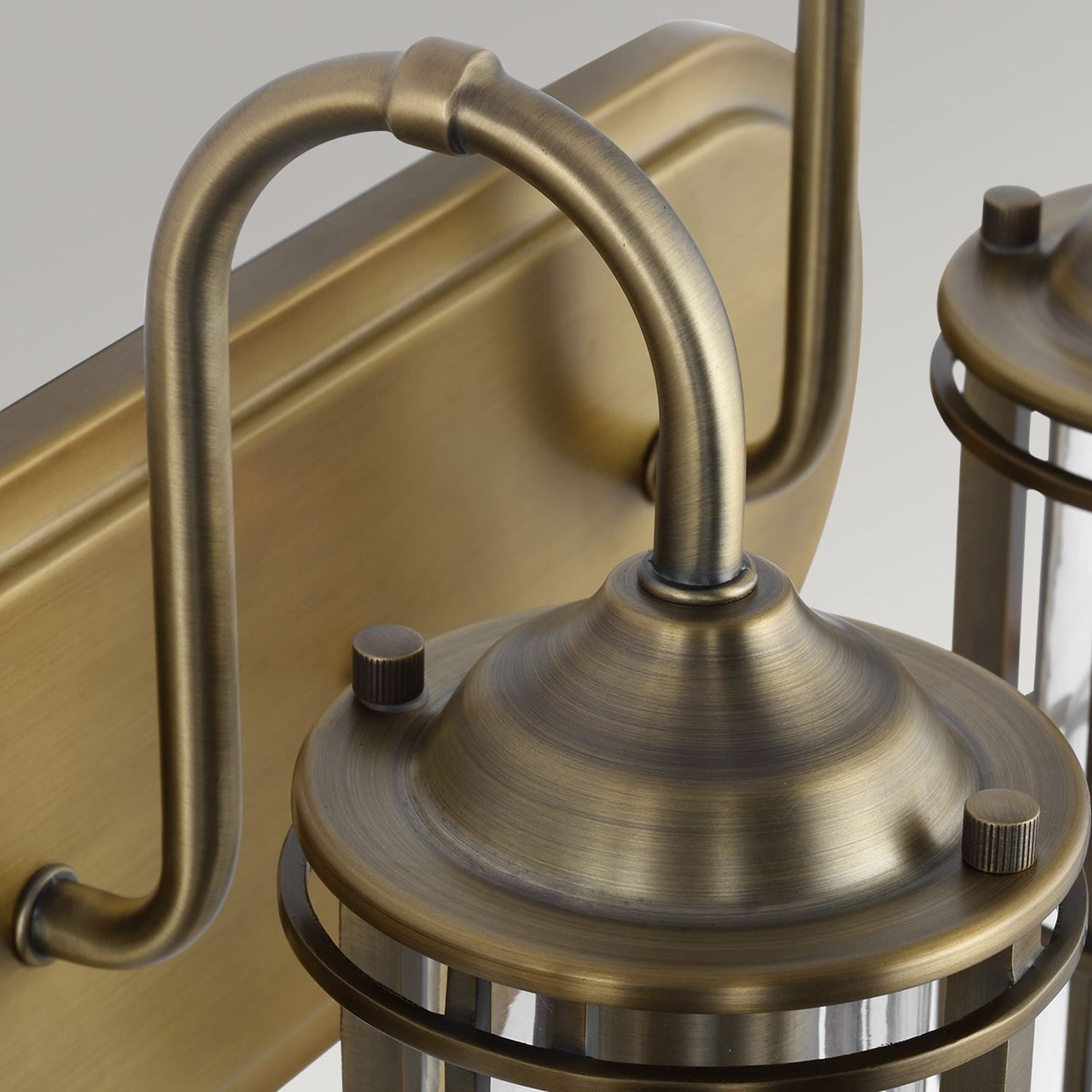 Badezimmerlampe Spiegel Metall Glas E27 IP44 54,3 cm breit brass, wandlampe, lampen, beleuchtung, industriell