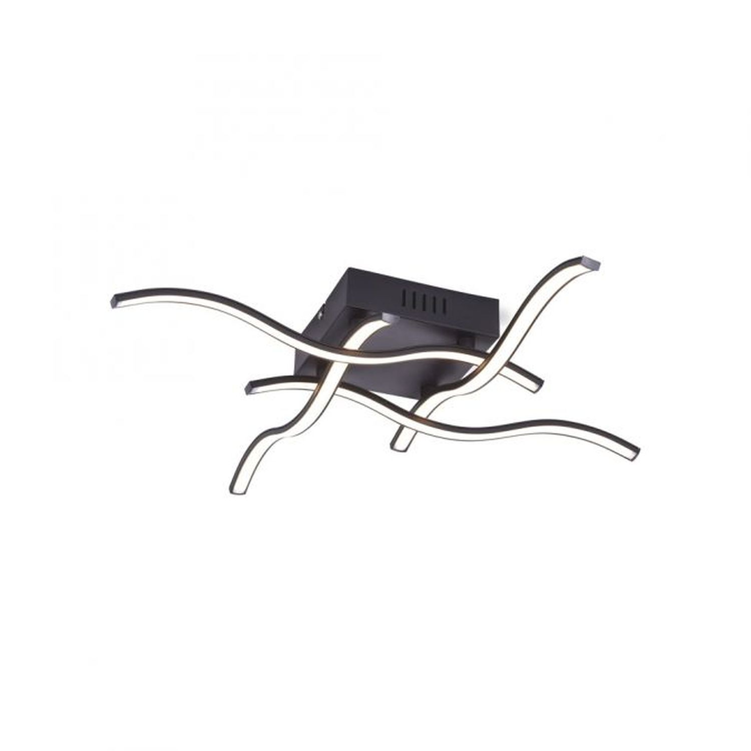 Plafonnier LED Vagues Métal Noir L:55 cm 3000 K