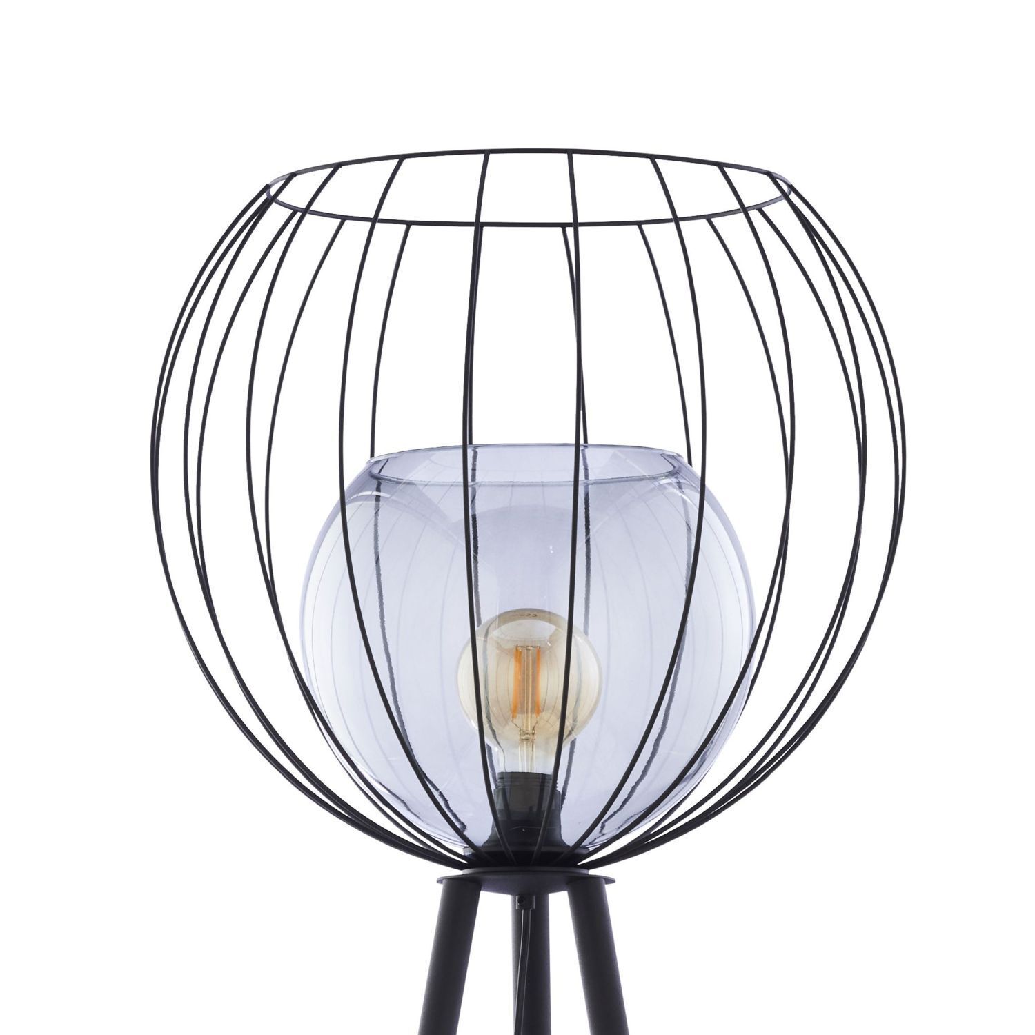 Lampadaire Moderne 179 cm de haut Métal Verre Tripode