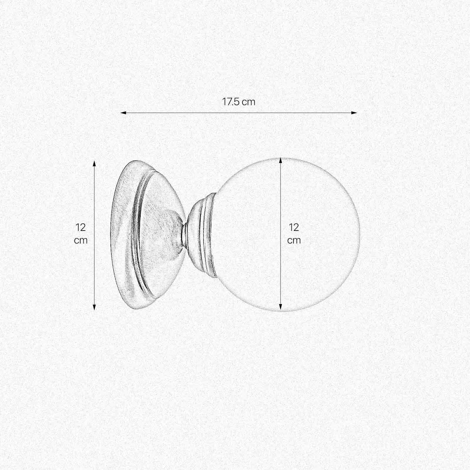 Lampe de salle de bain murale Ø 12 cm Abat-jour sphérique verre laiton E14 Glas, Diagramm, Handlung