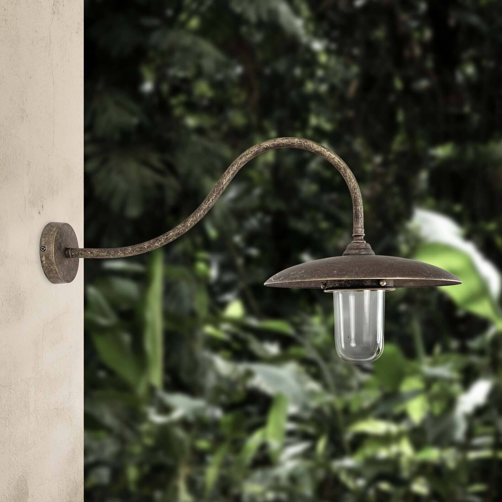 Lampe d'extérieur mur IP44 E27 verre laiton massif Maritim