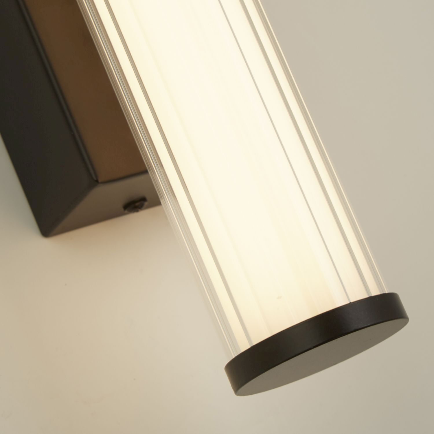 Applique LED Métal Verre IP44 H:32,5 cm Noir Blanc
