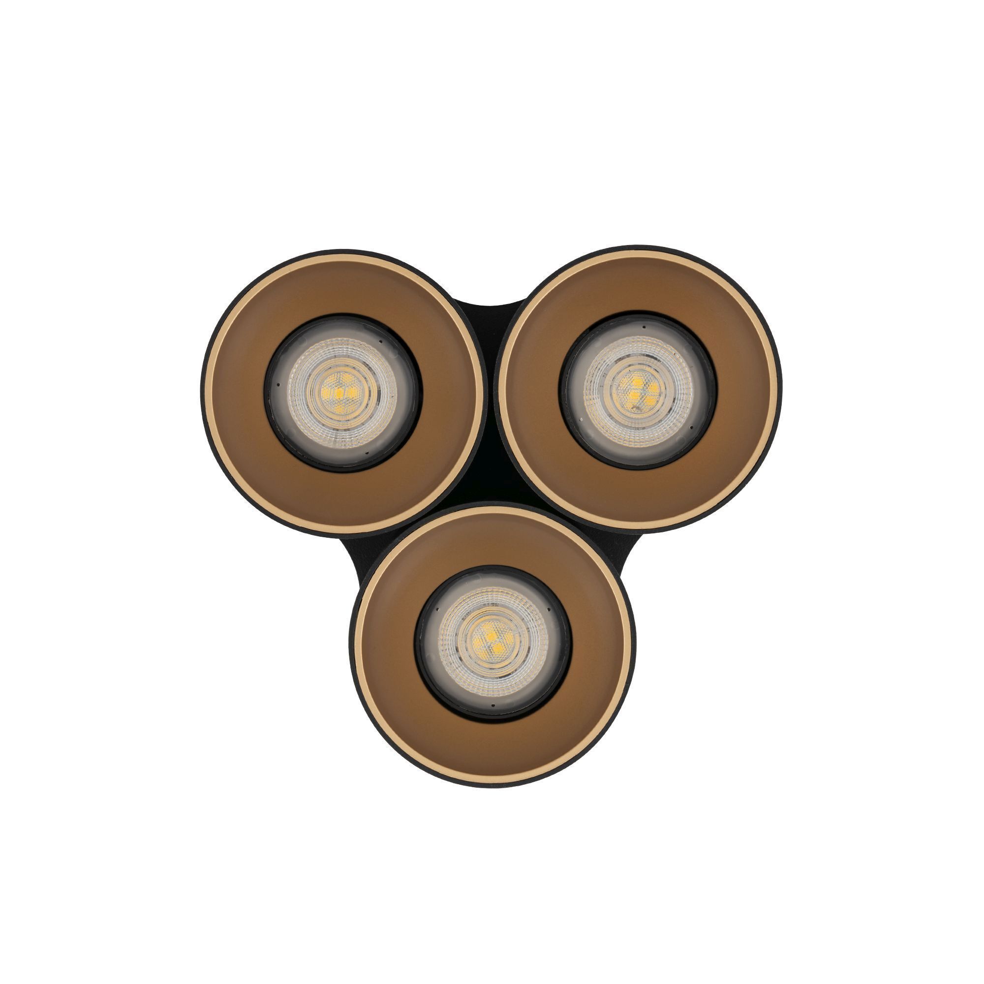 Spotlights, LED, Downlight, Braun, Dreifach-Licht