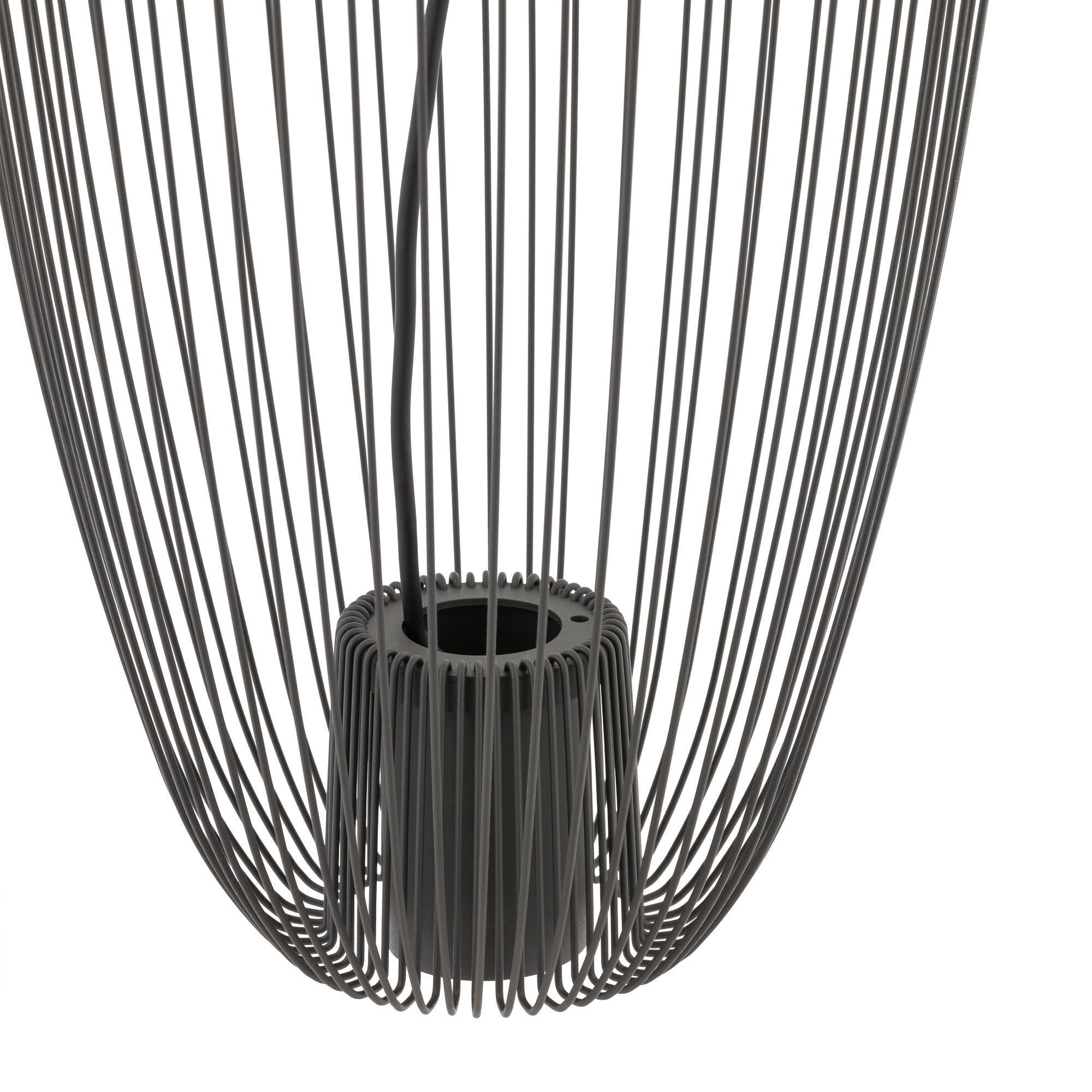 wire frame, lamp base, metal wires, ge cage design, schwarz glänzend