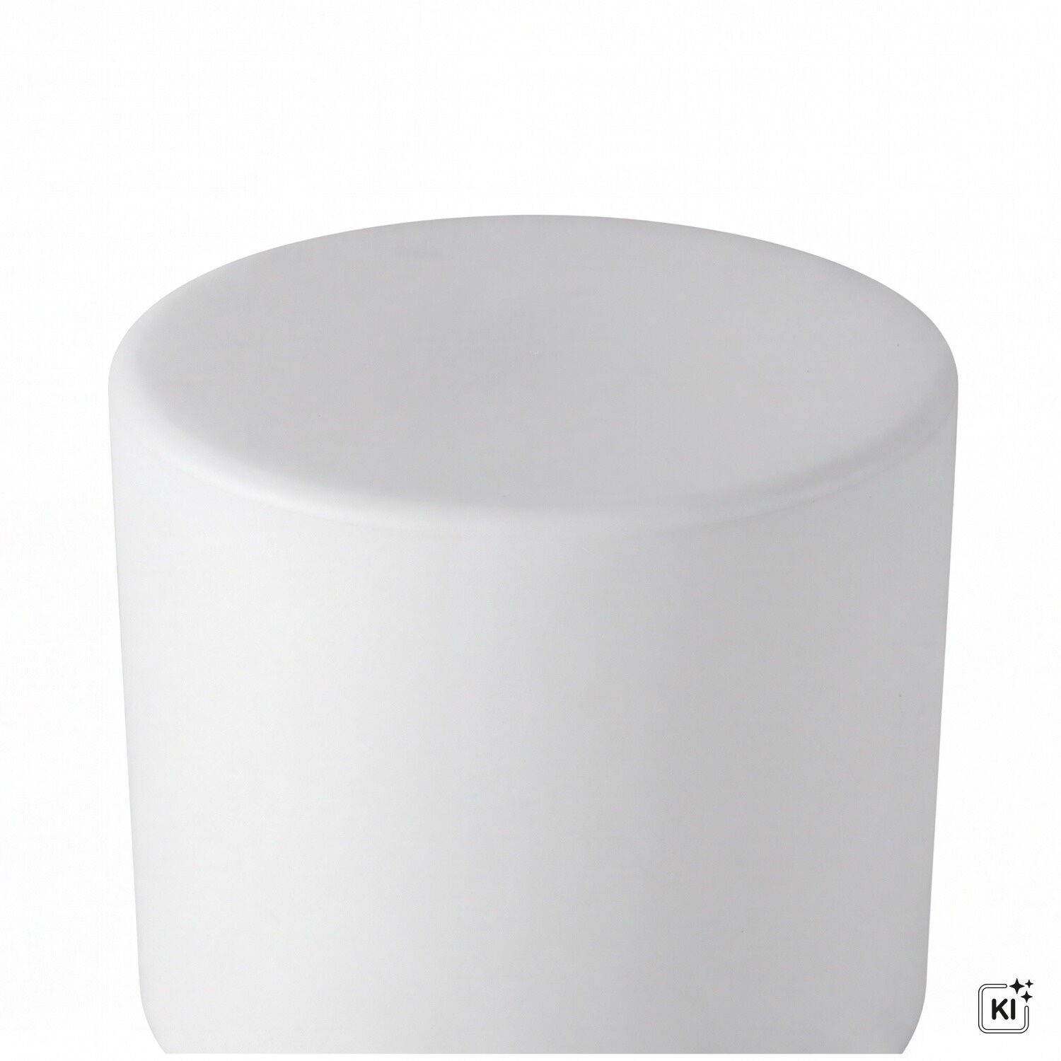 Stuhl, Sitzhocker, Runder Sitz, weißer Kunststoff, Minimalistischer Hocker