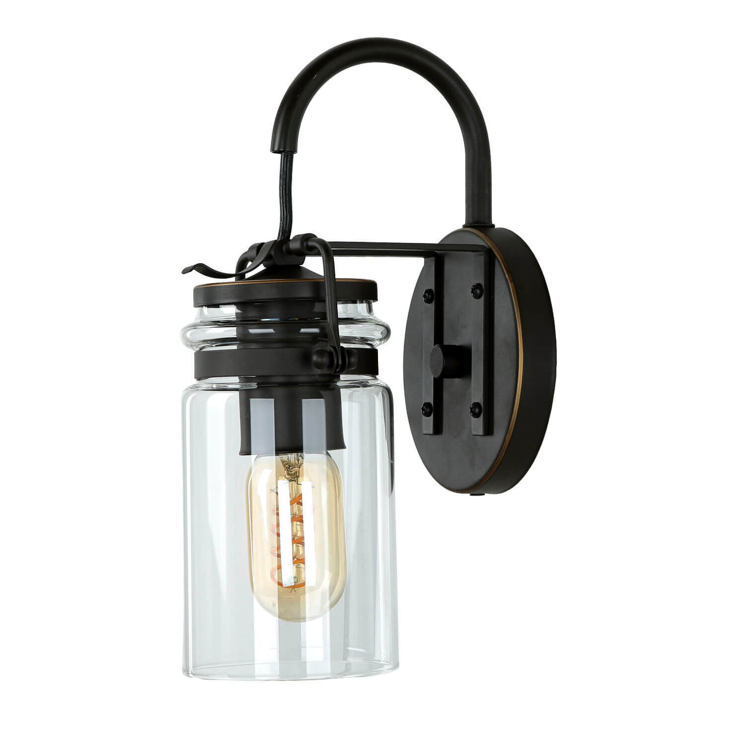 Vintage Wandleuchte Industrie Design Glas Schirm Lampe