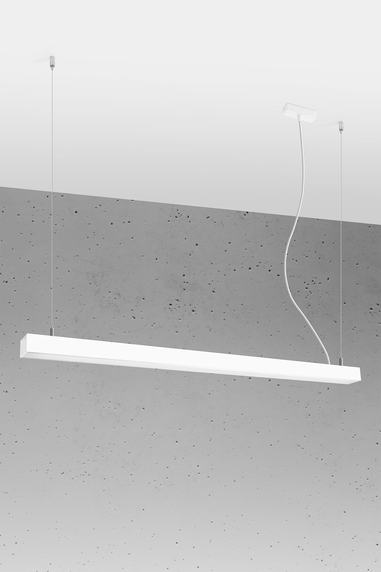 Suspension LED allongée 118 cm métal 3000 K blanc