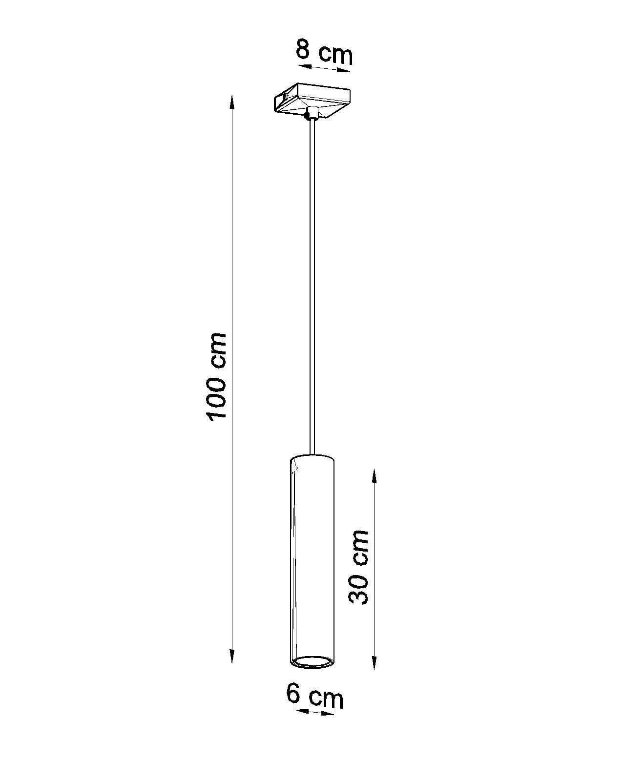 Lampe à suspendre Blanc Métal Ø 6 cm Cylindre GU10 étroit