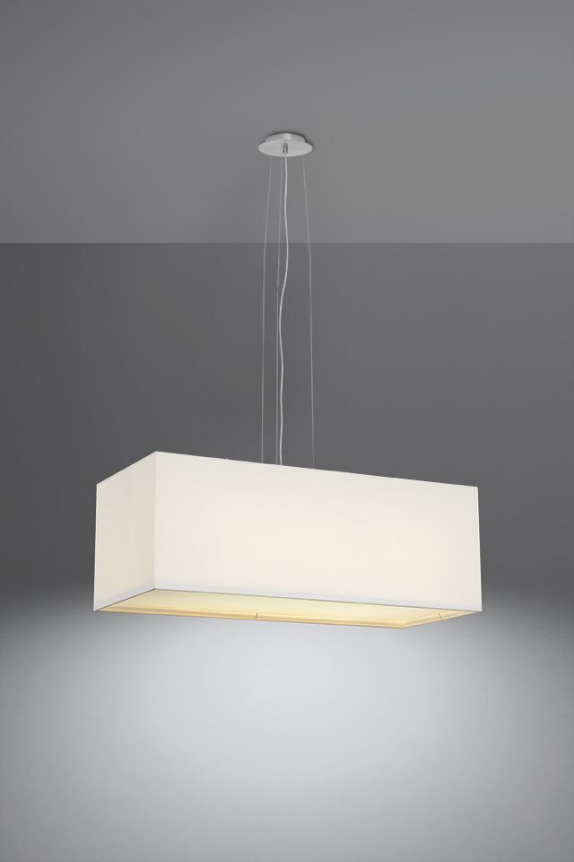 Suspension Moderne Blanc Carré L : 80 cm 3x E27