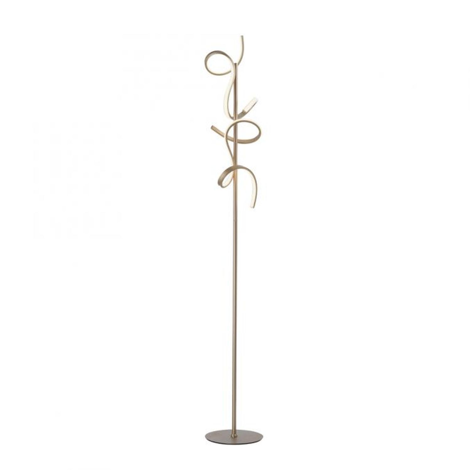 Lampadaire LED à intensité variable 11 W 156 cm en laiton mat